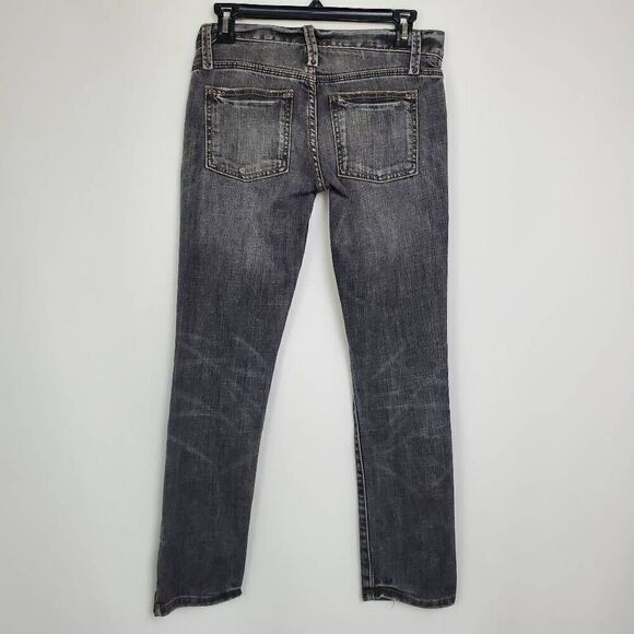 Gap 1969 Size 1 Black skinny Zipper Bottom Denim Jeans - Picture 5 of 9